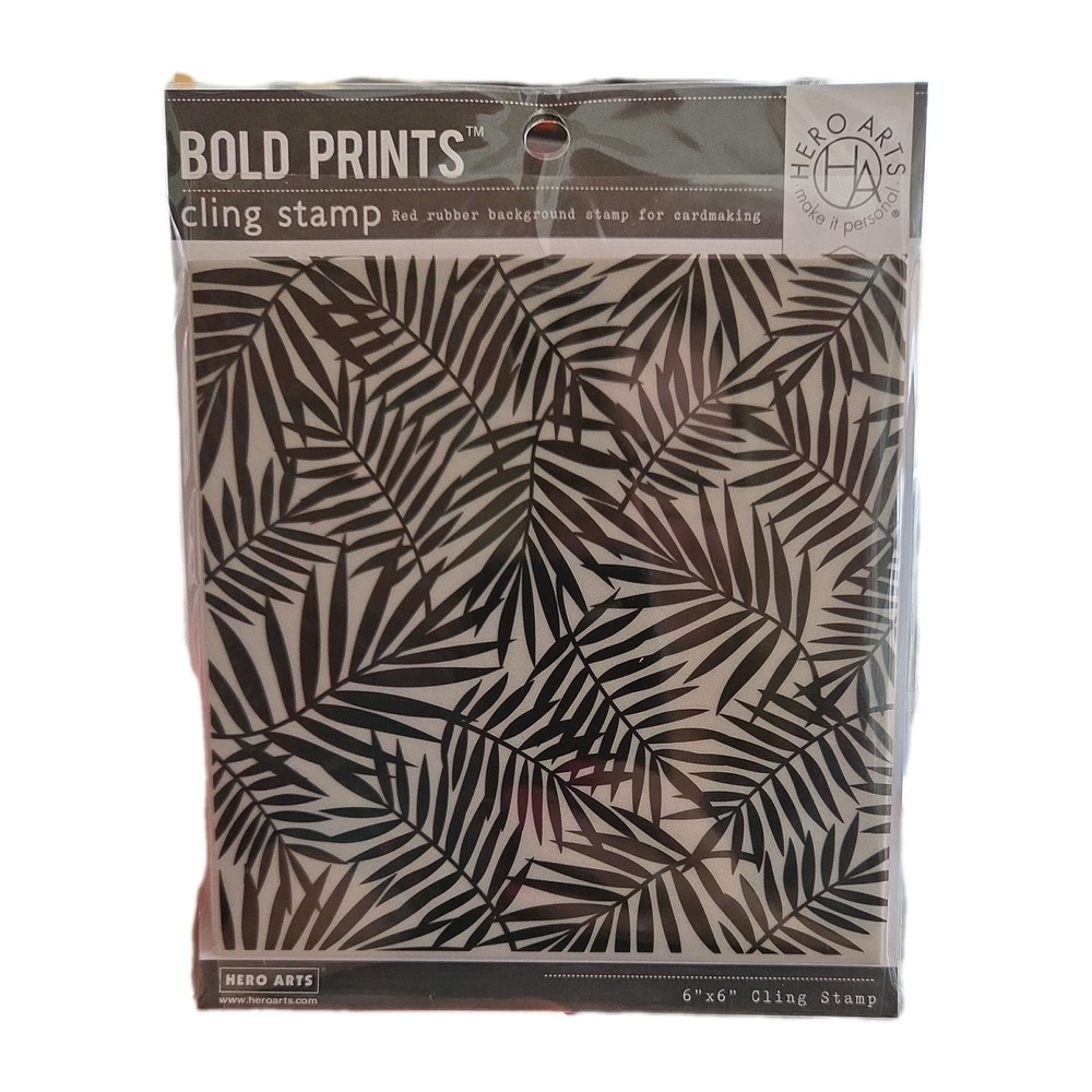 Hero Arts Tropical Foilage 6x6 Background Cling Rubber Stamp‎ Bold Prints